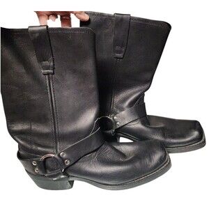 Durango Black Leather Harness Motorcycle Boots Size 9.5D